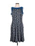 Perceptions Print Blue Casual Dress Size 12 - photo 1