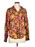 Lee 100% Rayon Floral Orange Long Sleeve Blouse Size L - photo 1