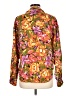 Lee 100% Rayon Floral Orange Long Sleeve Blouse Size L - photo 2