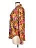Lee 100% Rayon Floral Orange Long Sleeve Blouse Size L - photo 5