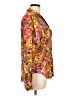 Lee 100% Rayon Floral Orange Long Sleeve Blouse Size L - photo 4