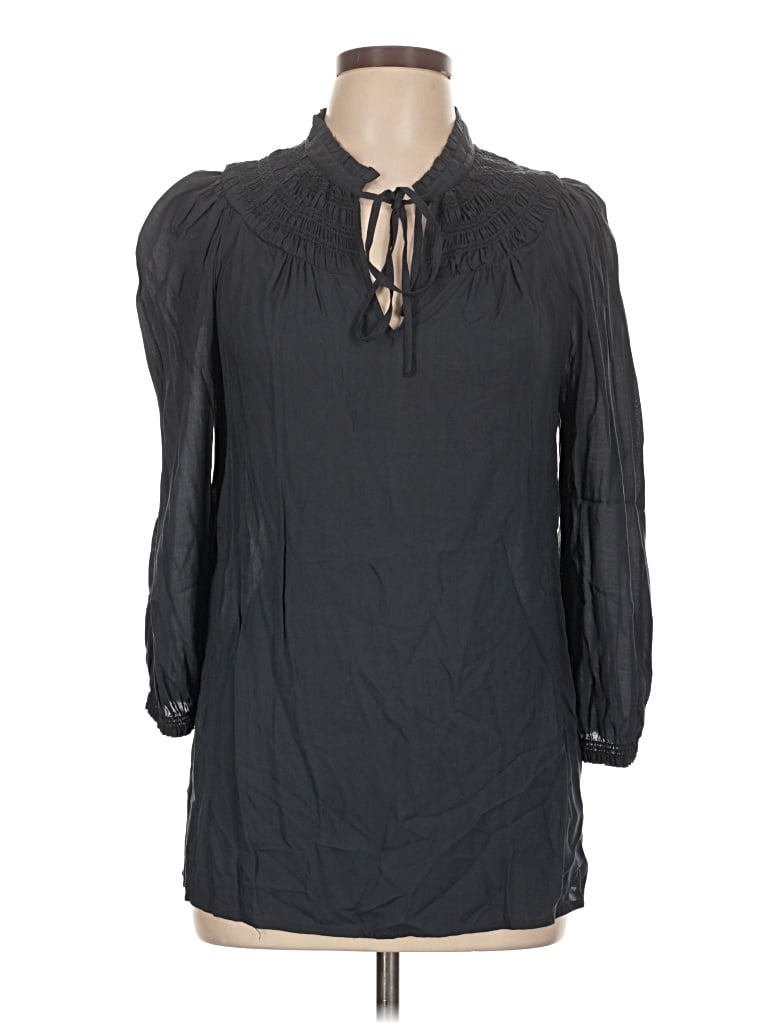 Pre-owned Odille Long Sleeve Blouse In Black