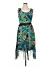 Rabbit Rabbit Rabbit Designs 100% Polyester Tropical Teal Cocktail Dress Size 16 - photo 1