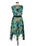 Rabbit Rabbit Rabbit Designs 100% Polyester Tropical Teal Cocktail Dress Size 16 - photo 2