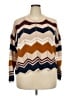Full Circle Trends With Love 100% Acrylic Chevron-herringbone Brown Pullover Sweater Size 3X - photo 1