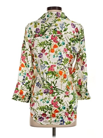 L'Agence 3/4 Sleeve Silk Top (view 2)
