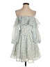 Marc Bow Print Floral Ivory Blue Cocktail Dress Size S - photo 1