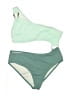 Unbranded Chevron-herringbone Green Two Piece Swimsuit Size XL - photo 1