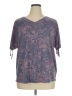 Xersion Purple Short Sleeve Blouse Size 0X (estimated) - photo 1