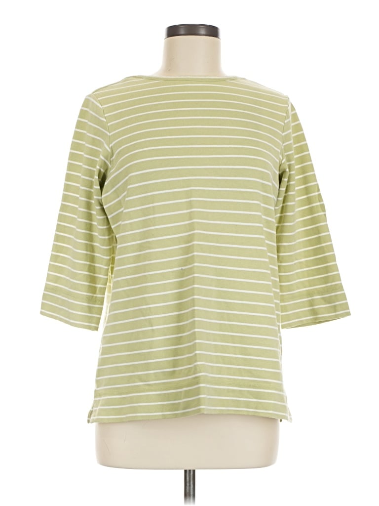 Pre-owned Denim & Co 3/4 Sleeve T-shirt In Green
