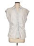 Express 100% Cotton Gray Sleeveless Button-Down Shirt Size L - photo 1