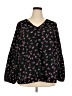 Lane Bryant 100% Polyester Black 3/4 Sleeve Blouse Size 20 - photo 1