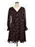 Ann Taylor 100% Polyester Print Black Casual Dress Size 14 - photo 1