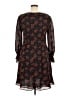 Ann Taylor 100% Polyester Print Black Casual Dress Size 14 - photo 2