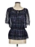 AB Studio 100% Polyester Purple Short Sleeve Blouse Size M - photo 1