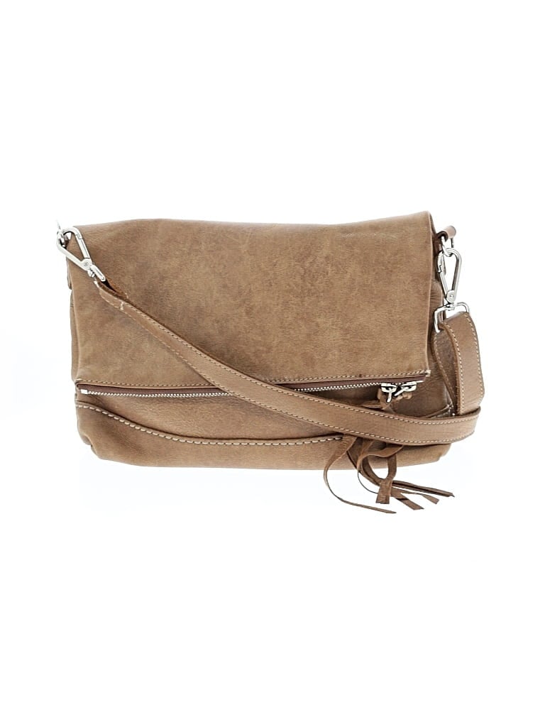Pre-owned Roots Leather Crossbody Bag In Tan