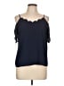 Monteau Blue Short Sleeve Top Size L - photo 1