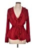Max Studio 100% Polyester Red Long Sleeve Blouse Size L - photo 1