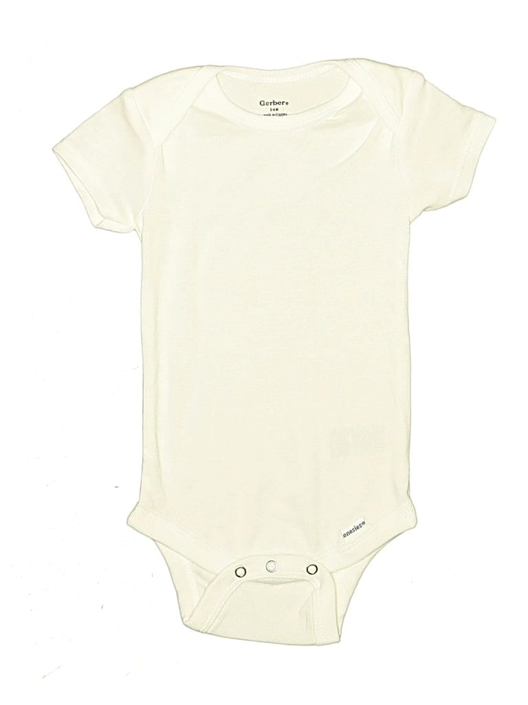 Pre-owned Gerber Babies' Short Sleeve T-shirt In Ivory