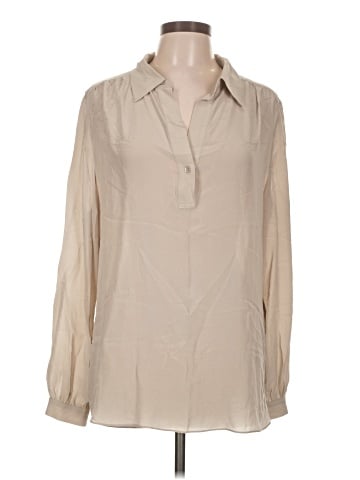 CAbi Long Sleeve Silk Top (view 1)