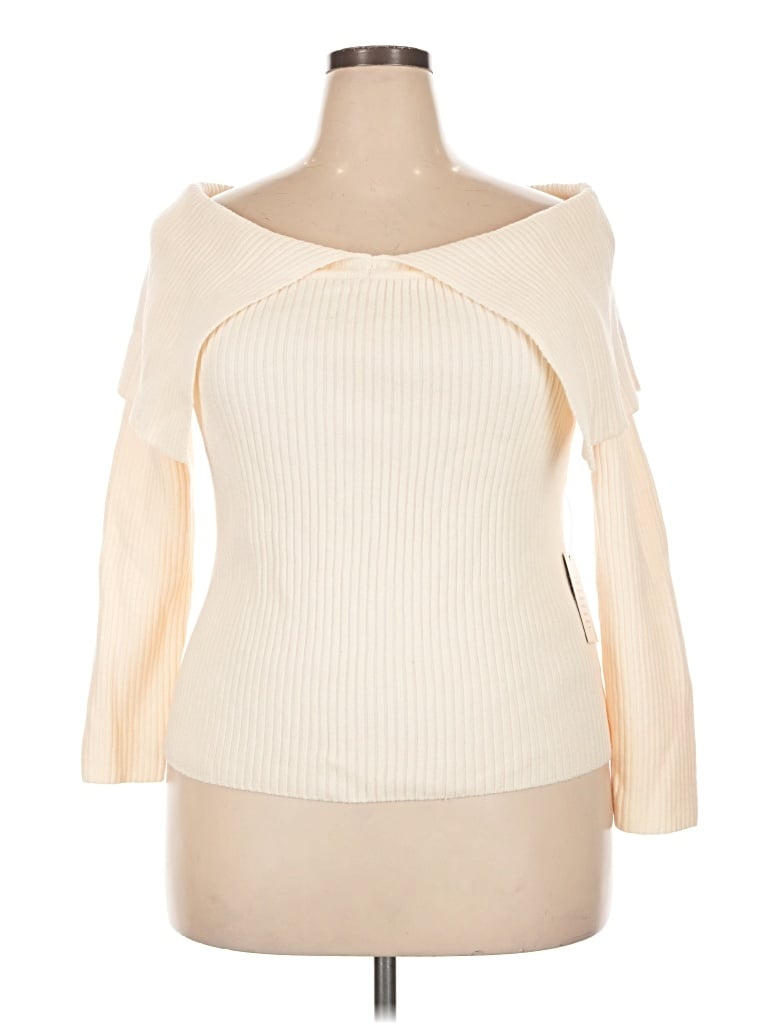 Eloquii Cardigan Sweater In Ivory