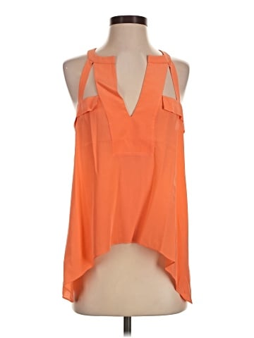 BCBGMAXAZRIA Sleeveless Silk Top (view 1)