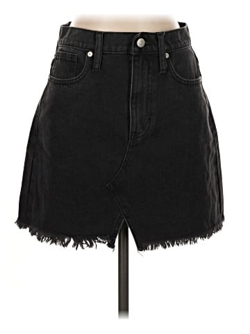 Madewell Rigid Denim A-Line Mini Skirt in Lunar Wash: Cutout Edition (view 1)