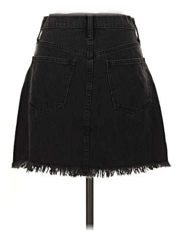 Madewell Rigid Denim A-Line Mini Skirt in Lunar Wash: Cutout Edition (view 2)