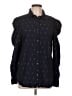 Gap Polka Dots Silver Black Long Sleeve Blouse Size L - photo 1