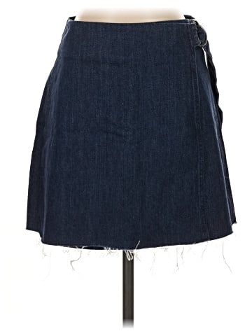 Madewell Denim Raw-Hem Mini Wrap Skirt (view 1)