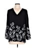 Alfani 100% Polyester Black 3/4 Sleeve Blouse Size 10 - photo 1