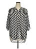 Worthington 100% Polyester Houndstooth Black 3/4 Sleeve Blouse Size 1X - photo 1