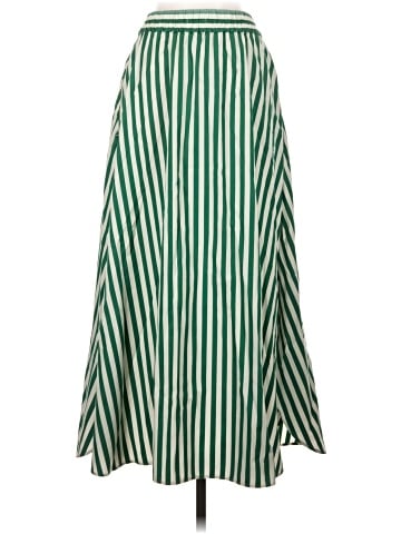 Madewell Poplin Midi Skirt in Stripe (view 2)