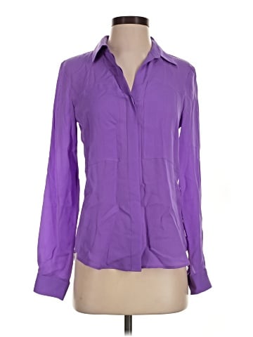 Theory Long Sleeve Silk Top (view 1)