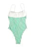 No Boundaries Stripes Green One Piece Swimsuit Size XS - photo 2