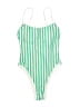 No Boundaries Stripes Green One Piece Swimsuit Size XS - photo 1