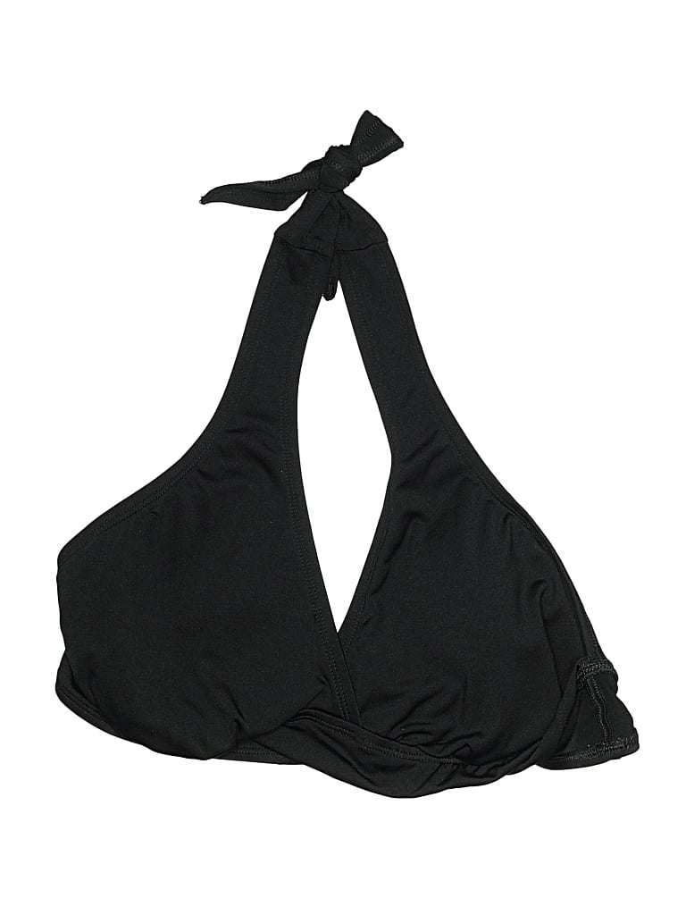 Pre-owned Catalina Swimsuit Top Black Solid Pattern Swimwear