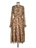 Cal Style 100% Polyester Paisley Brown Casual Dress Size M - photo 1