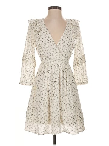 Madewell Ruffled Pleat-Sleeve Mini Dress in Spring Fling (view 1)