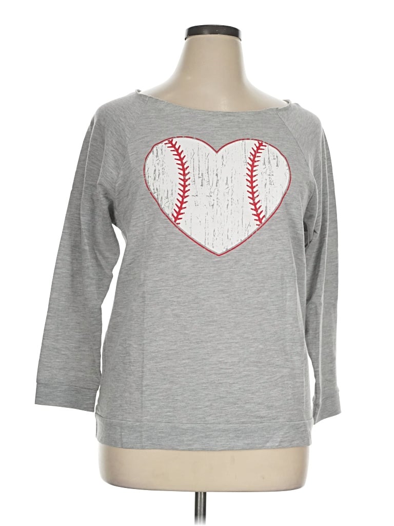 Pre-owned Next Level Apparel 3/4 Sleeve T-shirt In Gray