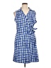 Talbots Checkered-gingham Blue Casual Dress Size XL Petite - photo 1