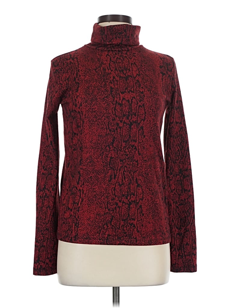 Pre-owned Zara Basic Turtleneck Sweater In Burgundy