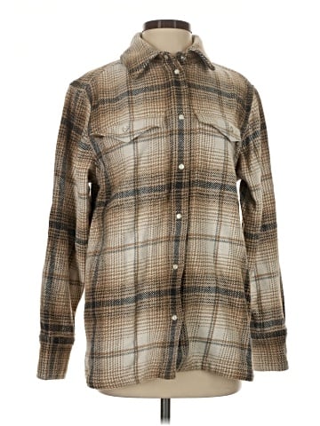 Madewell Flannel Button-Up Shirt-Jacket in Plaid (view 1)