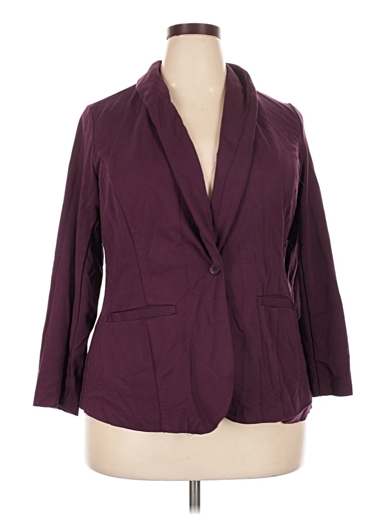 Pre-owned Eloquii Blazer Jacket In Burgundy