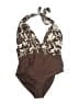 Fashion Nova Paisley Brown One Piece Swimsuit Size 3X - photo 1