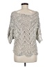 Eileen Fisher Chevron-herringbone Silver Pullover Sweater Size M - photo 2