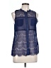 Vanity 100% Nylon Blue Sleeveless Blouse Size L - photo 1