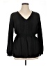 Torrid 100% Polyester Black Long Sleeve Blouse Size Lg Plus (0) - photo 1