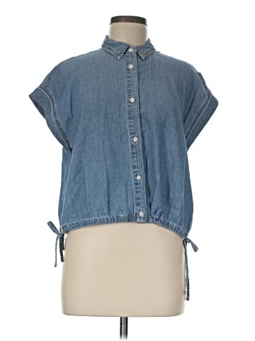 Madewell Denim Side-Tie Shirt in Aurea Wash (view 1)