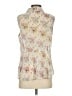 CAbi 100% Polyester Floral Ivory Sleeveless Blouse Size S - photo 2